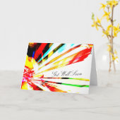 "Get well bald" Abstrakte Sonnenblumenkunst Karte (Gelbe Blume)