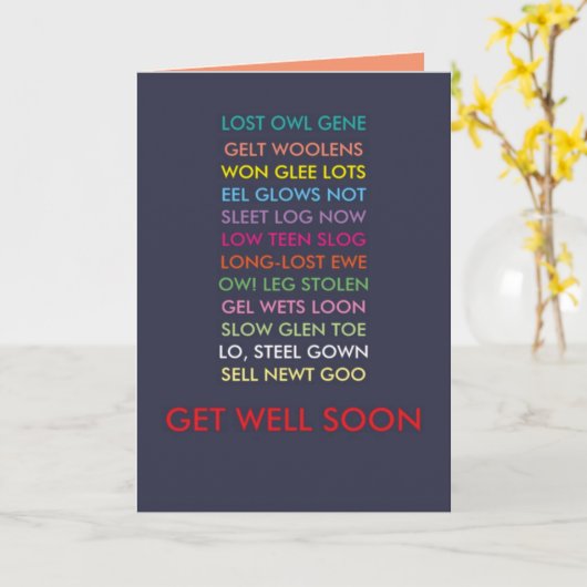 Get Well bald Anagram card Karte (Gelbe Blume)