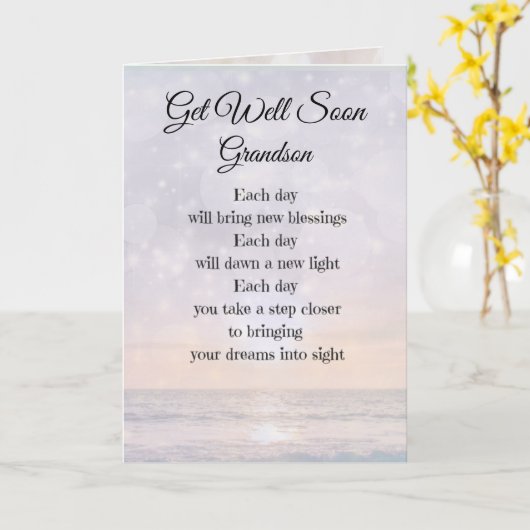Get Well bald Grandson Design Karte (Gelbe Blume)
