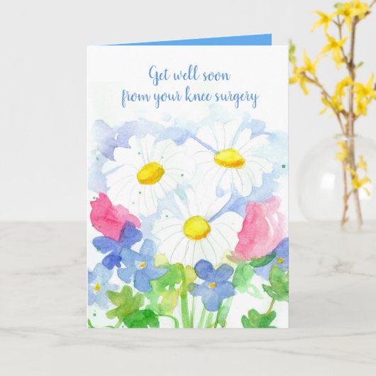 Get Well bald Knee Operation Daisy Blume Karte (Gelbe Blume)