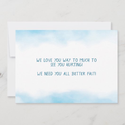 Get Well bald, We Kinda Liebe Sie! Karte (Rückseite)