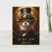 Get Well bald Yorkie Custom Name 110 Greetings Karte (Vorderseite)