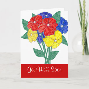 Get Well Balon wünscht Blume Card Karte