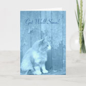 Get Well Blue Kitty Card Karte (Vorderseite)