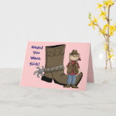 Get Well Boot & Cowgirl Card - Western Karte (Gelbe Blume)