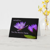 Get Well Card Glaucoma Operation mit Water Lilies Karte (Gelbe Blume)