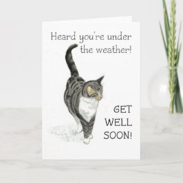 Get Well Card - Grey Tabby Cat Karte