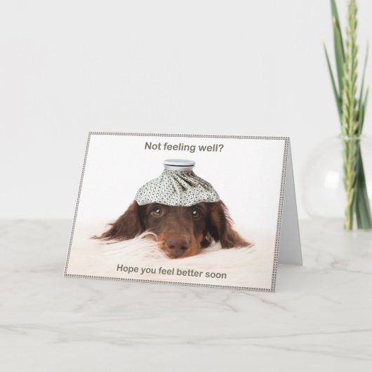 Get well card with a dachshund hound dog karte (Vorderseite)