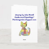 Get Well Card with patchwork cat Karte (Rückseite)