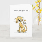 Get Well Cat Card Karte (Gelbe Blume)