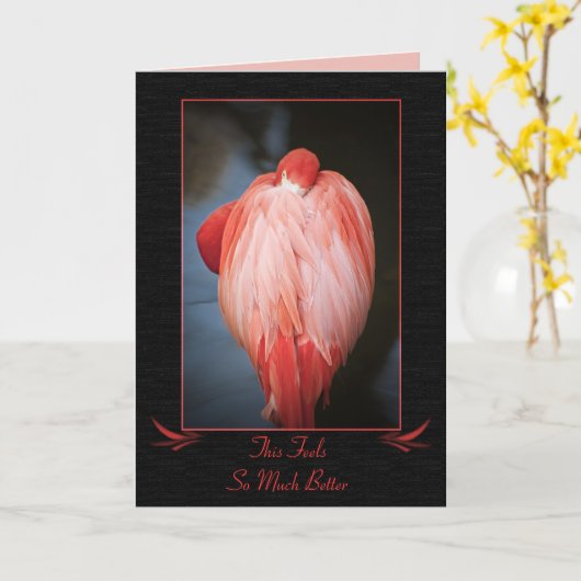 Get Well Flamingo Card Karte (Gelbe Blume)