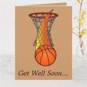 Get Well from Basketball Team Large Card Karte (Gelbe Blume)