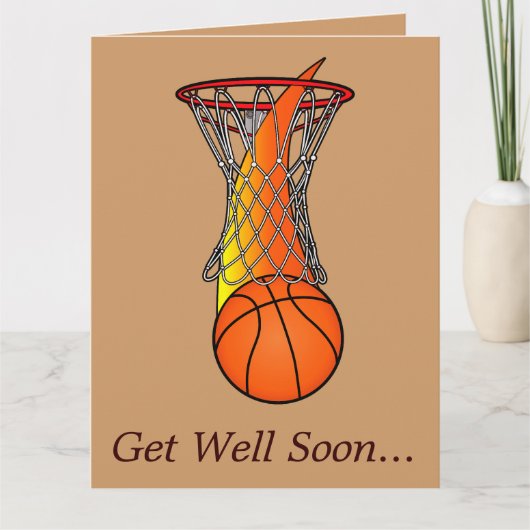 Get Well from Basketball Team Large Card Karte (Vorderseite)