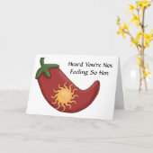 Get Well Hot Red Chili Pepper Card - Western Karte (Gelbe Blume)