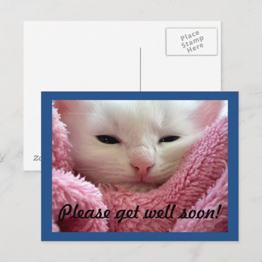 Get Well Kitten Postkarte (Vorne/Hinten)