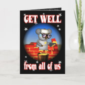Get Well Koala Bricklayer Greeting Card Karte (Vorderseite)