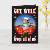Get Well Koala Bricklayer Greeting Card Karte (Gelbe Blume)
