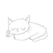  Get Well Sad Sweet Cat Cartoon for Child Karte