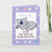  Get Well Sad Sweet Cat Cartoon for Child Karte (Vorderseite)