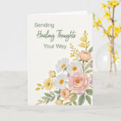 Get Well Sending Healing Thoughts Your Way Florals Karte (Gelbe Blume)