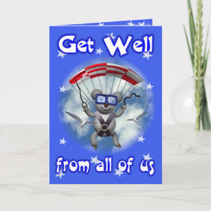 Get Well Sky Diving Koala Karte