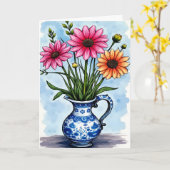 Get Well Soon Bright Color Flowers in Pitcher Karte (Gelbe Blume)
