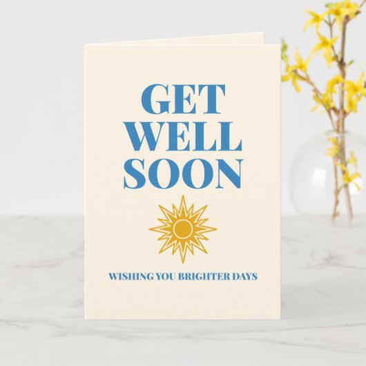Get Well Soon Brighter Days Custom Karte (Gelbe Blume)