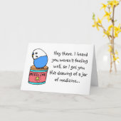 Get Well Soon- Budgie Karte (Gelbe Blume)