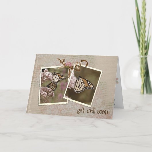 Get Well Soon Butterflies Karte (Vorderseite)