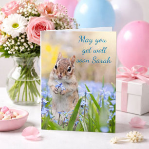 Get well soon chipmunk theme karte