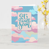 Get Well Soon - colorful clouds Karte (Gelbe Blume)