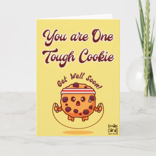 Get Well Soon - Cute Cookie Card Karte (Vorderseite)