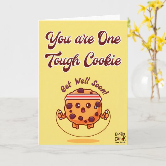 Get Well Soon - Cute Cookie Card Karte (Gelbe Blume)