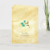 Get Well Soon Floral Yellow Teal Card Karte (Rückseite)
