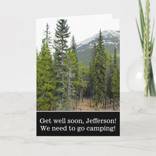 "Get well soon" + Forest and Mountain Scene Karte (Vorderseite)