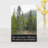 "Get well soon" + Forest and Mountain Scene Karte (Gelbe Blume)
