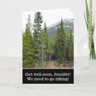 "Get well soon" + Forest and Mountain Scene Karte