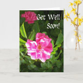 Get Well Soon Greeting Card - Pink Roses Karte (Gelbe Blume)