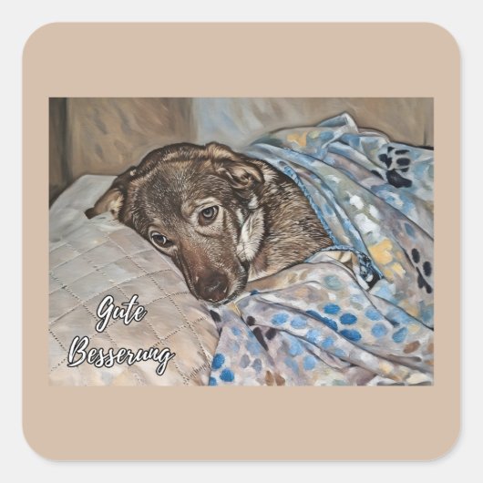 Get Well Soon in German Sticker (Vorderseite)