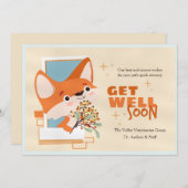 Get Well Soon Little Fox Card Einladung (Vorne/Hinten)