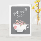 Get Well Soon Lovely Floral Teacup Card Karte (Gelbe Blume)