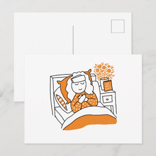 Get well soon postkarte (Vorne/Hinten)
