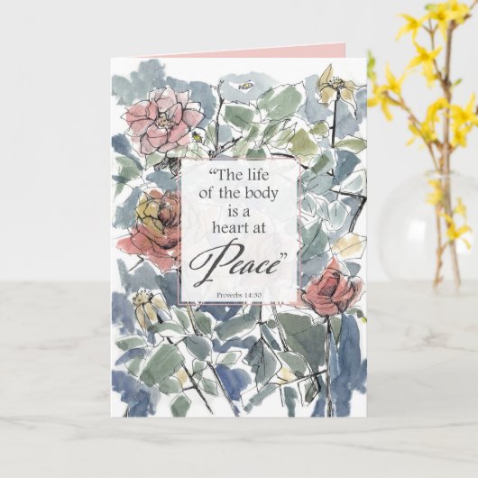 Get Well Soon Proverbs Scripture Religious Roses Karte (Gelbe Blume)