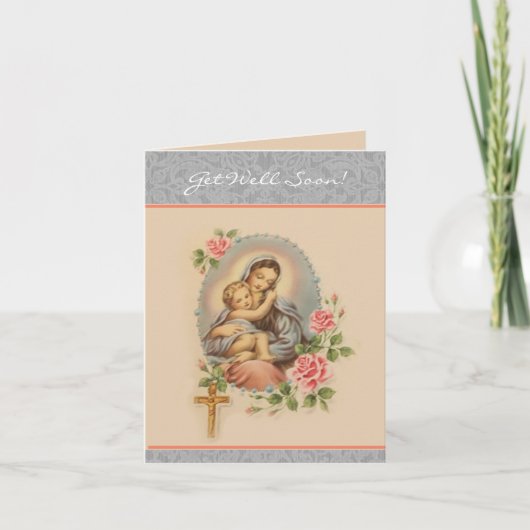 Get Well Soon Religious Prayer Virgin Mary Card Karte (Vorderseite)