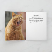 Get Well Soon Sleepy Yawning Cat Animal Fun Karte (Innenseite)