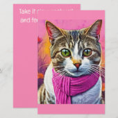 Get Well Soon – Spring Flu Recovery | Cozy Cat Briefpapier (Vorne/Hinten)