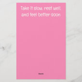 Get Well Soon – Spring Flu Recovery | Cozy Cat Briefpapier (Rückseite)