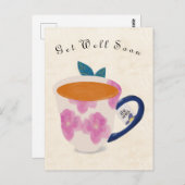 Get Well Soon Teacup Postkarte (Vorne/Hinten)