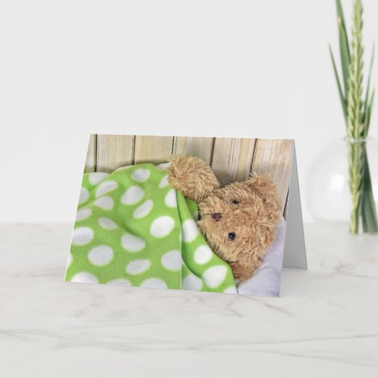 Get Well Soon teddy bear Karte (Vorderseite)