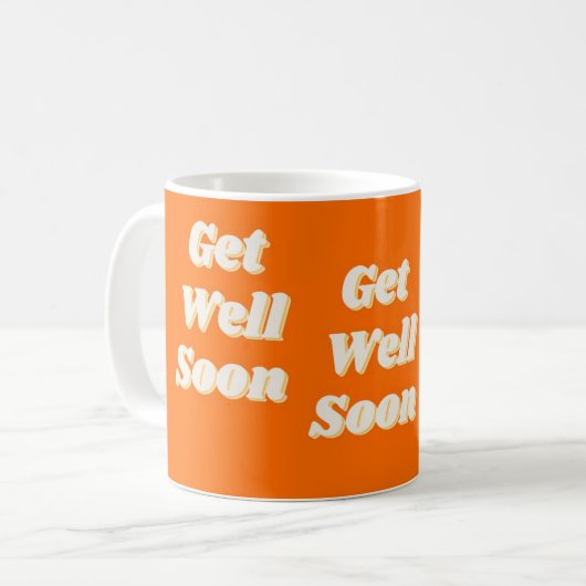 Get well soon text on orange kaffeetasse (Vorderseite Links)